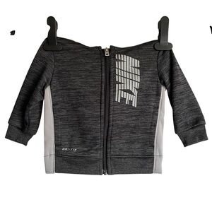 Nike Heathered Gray Zip-Up Sweatshirt Hoodie 12 Months